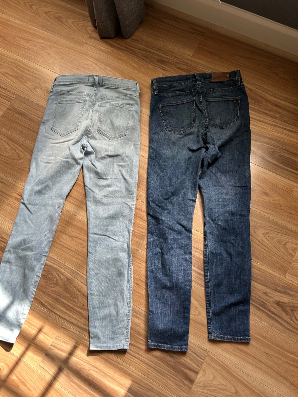 Two pairs of madewell skinny jeans
